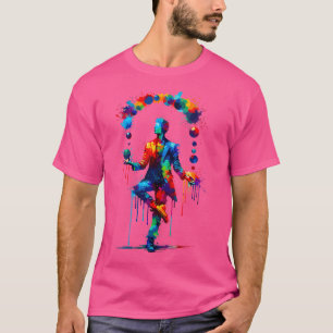 Womens Colourful Splash Art Juggler Juggling Balls T-Shirt