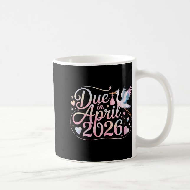 Womens Coming April 2026 Due In New Baby Mommy Mot Coffee Mug (Right)