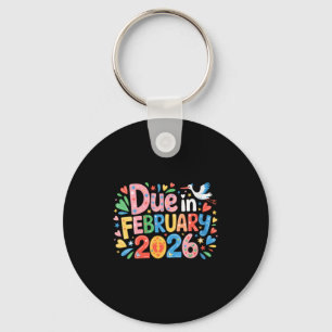 Womens Coming February 2026 Due In New Baby Mommy Key Ring