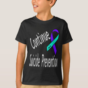 Womens Continue Suicide Prevention Semicolon Ribbo T-Shirt