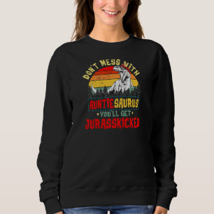 Womens Cool Auntiesaurus Dinosaur Rex Cute Mother' Sweatshirt