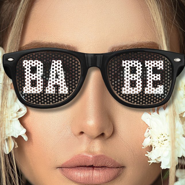 Women's Cool Black Babe Retro Sunglasses (black retro babe sunglasses)