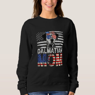 Womens Cool Dalmatian Mum Usa Flag Patriotic Mothe Sweatshirt