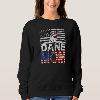 Womens Cool Dane Mum Usa Flag Patriotic Mothers Da Sweatshirt