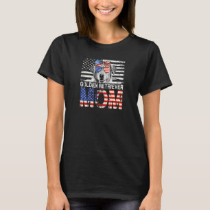 Womens Cool Golden Retriever Mum Usa Flag Patrioti T-Shirt