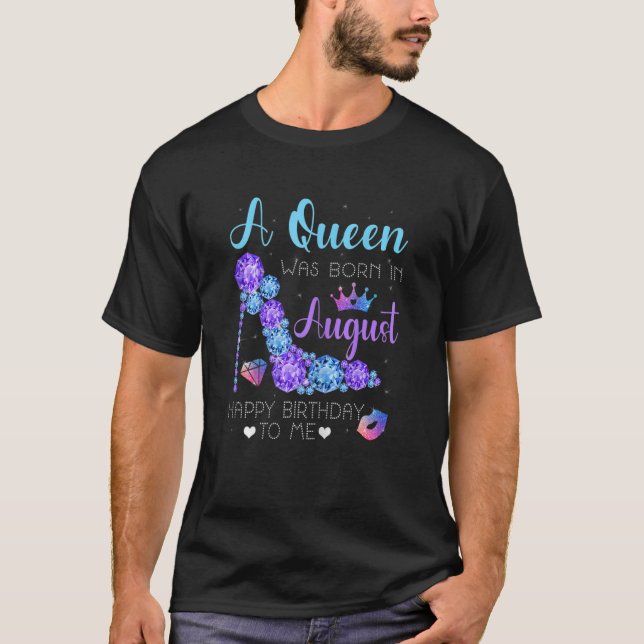 Womens Cool High Heel Bday Girl Women A Queen Was  T-Shirt (Front)