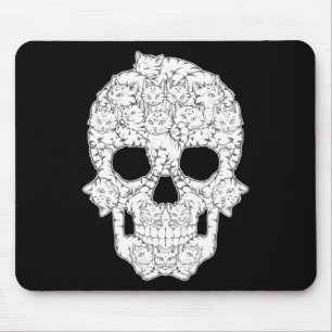Women's cool kitty skull skeleton mouse mat