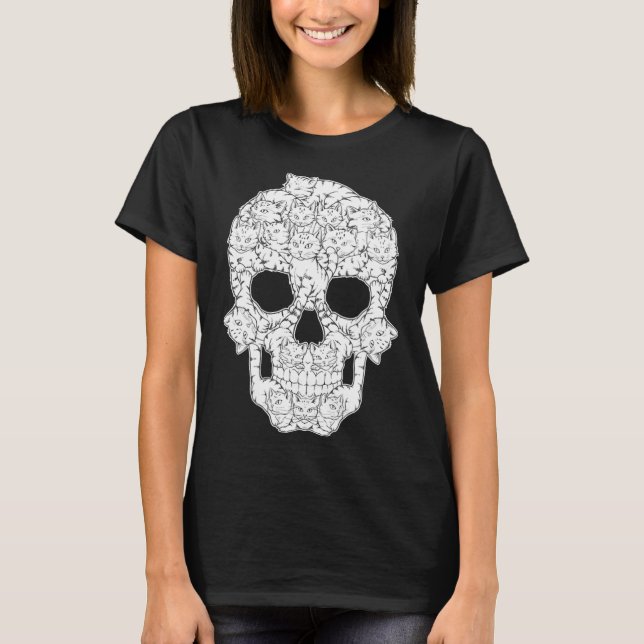 Women's cool kitty skull skeleton  T-Shirt (Front)