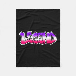 Womens Cool Legend Graffiti Slogan Text Quote Gift Fleece Blanket