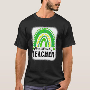 Womens Cool One Lucky Teacher Rainbow St Patrick' T-Shirt