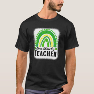 Womens Cool One Lucky Teacher Rainbow St Patrick's T-Shirt