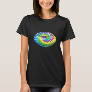 Womens Cool Tie Dye Football  Cute Sports Player M T-Shirt