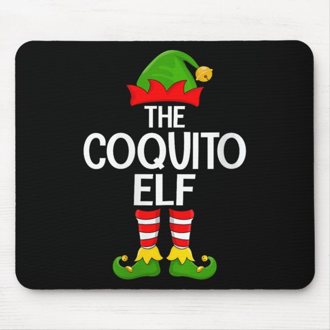 Womens Coquito Elf Xmas Matching Family Elf Squad  Mouse Mat (Front)