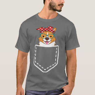 Womens Corgi In Pocket Cute Corgi Mum Gift for Lov T-Shirt