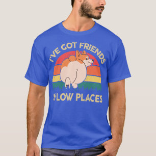 Womens Corgi I've Got Friends In Low Place Corgi M T-Shirt