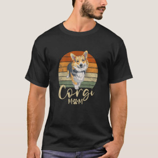 Womens Corgi Mum Retro Sunset Corgi Lover Gifts Do T-Shirt