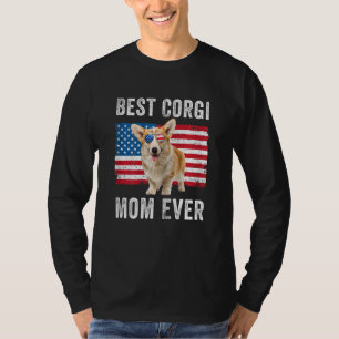 Womens Corgi Mum Usa American Flag Dog Owner Chris T-Shirt