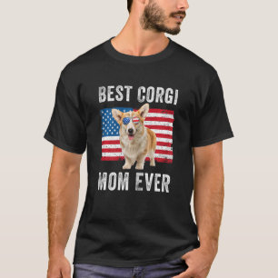 Womens Corgi Mum Usa American Flag Dog Owner Chris T-Shirt