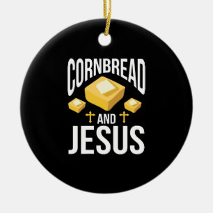 Womens Cornbread and Jesus Corn Bread Baking Thank Ceramic Tree Decoration