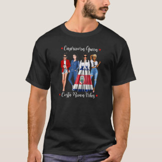 Womens Costa Rican Capricorn Queen January Decembe T-Shirt