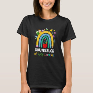 Womens Counselor Of Tiny Humans Rainbow Teacher Ba T-Shirt