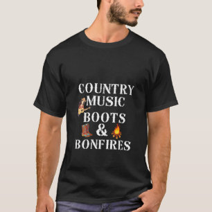 Womens Country Music Boots & Bonfires Trucks Horse T-Shirt