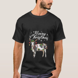 Womens Cow Christmas Funny Mooey Christmas Reindee T-Shirt