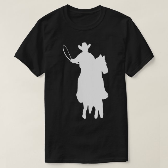 Womens Cowboy Silhouette Cowboy Fanatic VNeck  T-Shirt (Design Front)