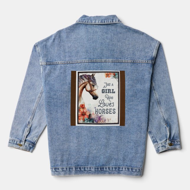  women's   cowgirls horse denim jacket (Back)