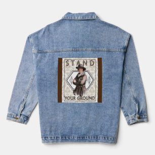  women's   cowgirls stand  your groumd denim jacket