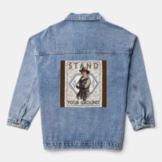  women's   cowgirls stand  your groumd denim jacket