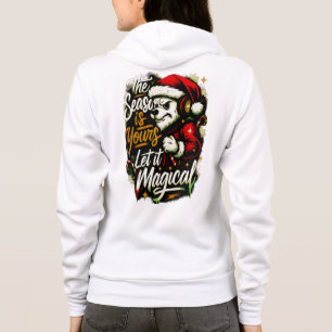 Women's Cozy Christmas Bear DJ Holiday Hoodie