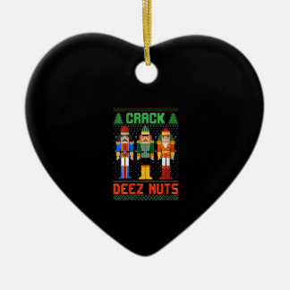 Womens Crack Deez Nuts Nutcracker Shirt Ugly Chris Ceramic Tree Decoration