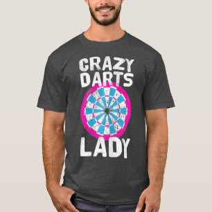 Womens Crazy Darts Lady Dartboard T-Shirt