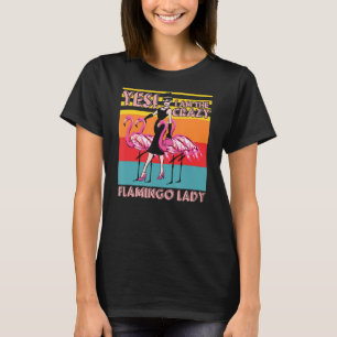 Womens Crazy Flamingo Lady  Animal Bird      Pun T-Shirt