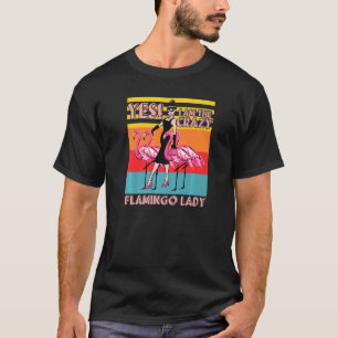 Womens Crazy Flamingo Lady Animal Bird Pun T-Shirt