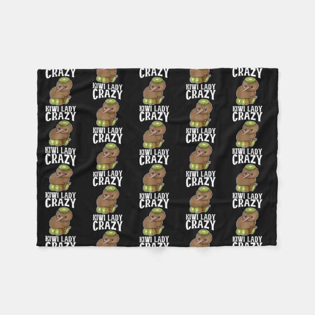 Womens Crazy kiwi Lady Design for a Kiwi Girl  Fleece Blanket (Front (Horizontal))