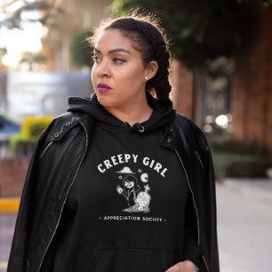 Womens Creepy Girl Horror Style Hoodie
