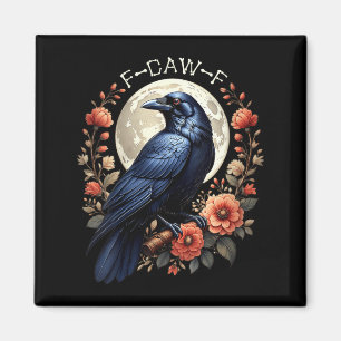 Womens Crow Funny Raven Moon Humour Nature Graphic Magnet