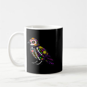 Womens Crow Raven Mexican Sugar Skull Calavera Coffee Mug