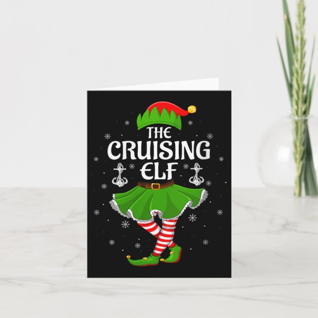 Womens Cruising Elf Christmas Family Girls Women E Card (Front)