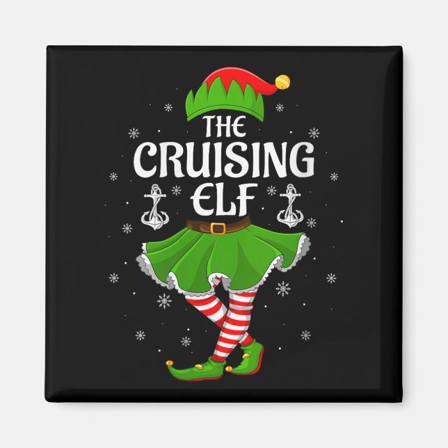 Womens Cruising Elf Christmas Family Girls Women E Magnet (Front)