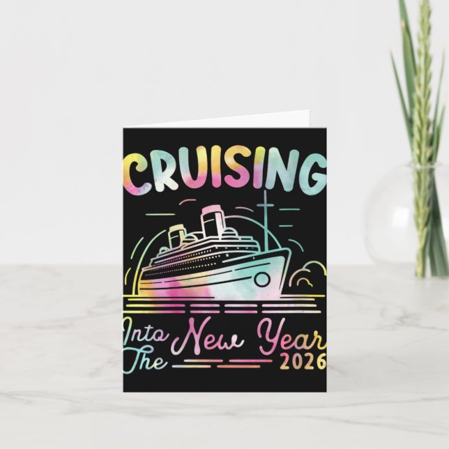 Womens Cruising Into New Year 2026 Countdown Party Card (Front)
