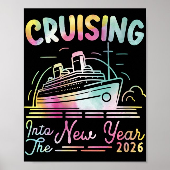 Womens Cruising Into New Year 2026 Countdown Party Poster (Front)