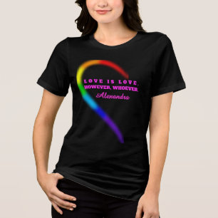 Womens Custom Name Couple Pride Shirt - Left Half