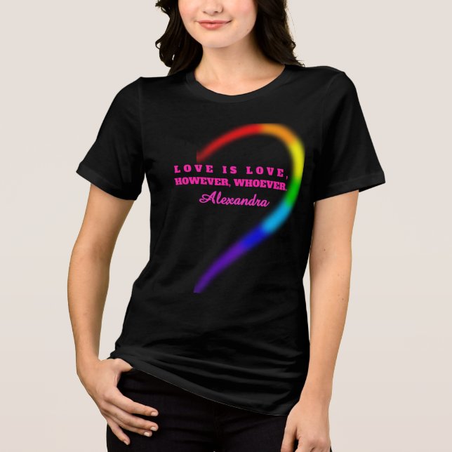 Womens Custom Name Couple Pride Shirt - Right Half (Front)