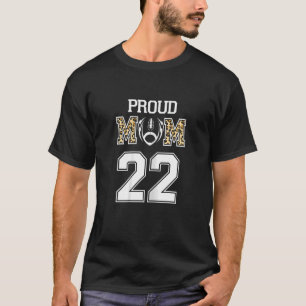 Womens Custom Proud Football Mum Number 22 Persona T-Shirt