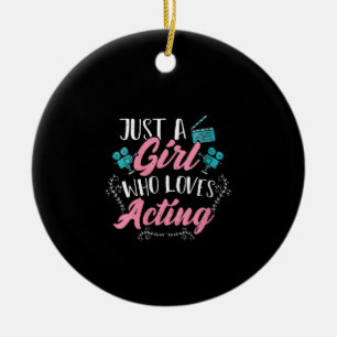 Womens Cute Actor Just A Girl Who Loves Acting Ceramic Tree Decoration