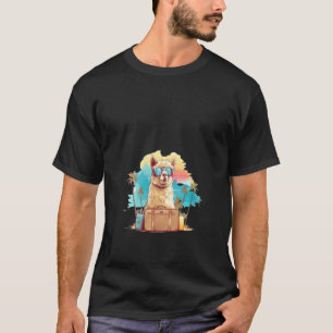 Womens Cute Alpaca With Suitcase Adventure Boys Gi T-Shirt