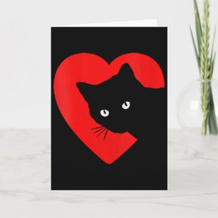 Womens Cute & Funny Cat Valentines Heart Graph Card